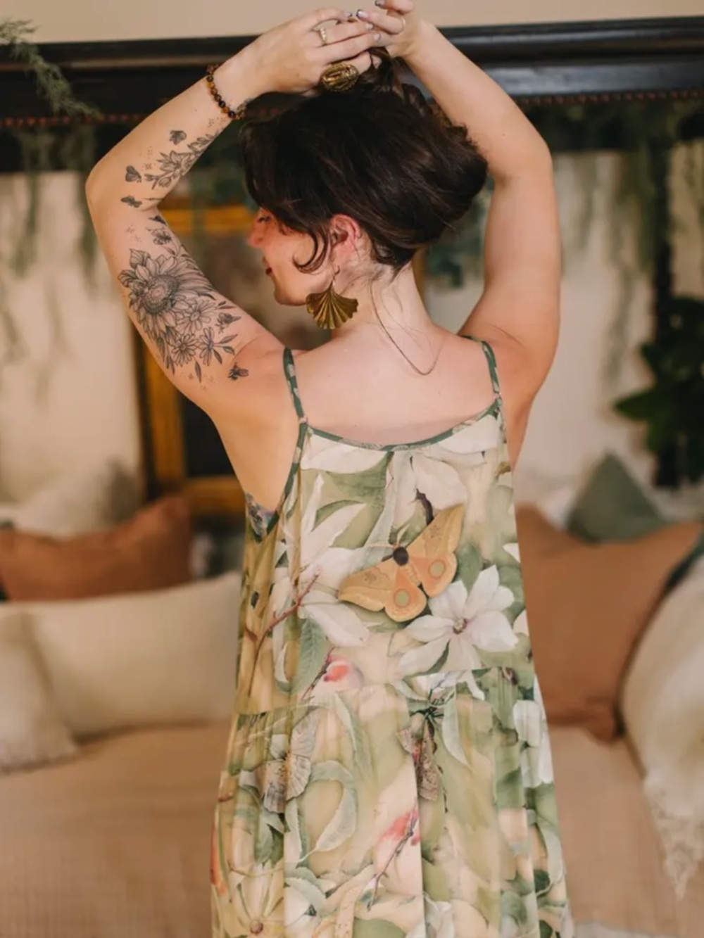 Fleur De Soleil Bohéme Long Maxi Slip Dress w/ Florals by Market of Stars - Picture 3 of 15
